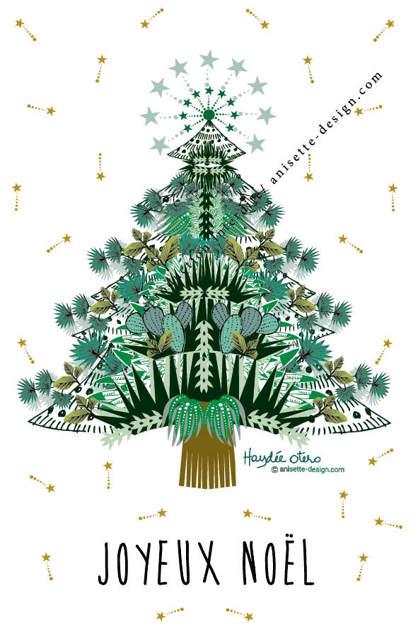 Carte Joyeux Noel Anisette Design